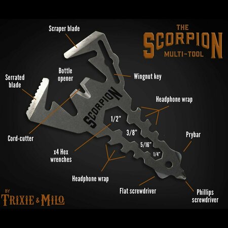 Trixie & Milo MULTI-TOOL SCORPON SLVER TOOL-SCORP